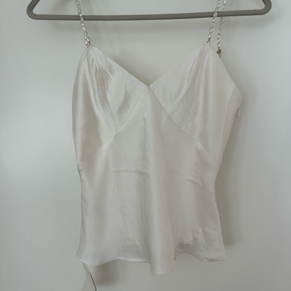 NWT Abercrombie Pearl Strap Satin Tank